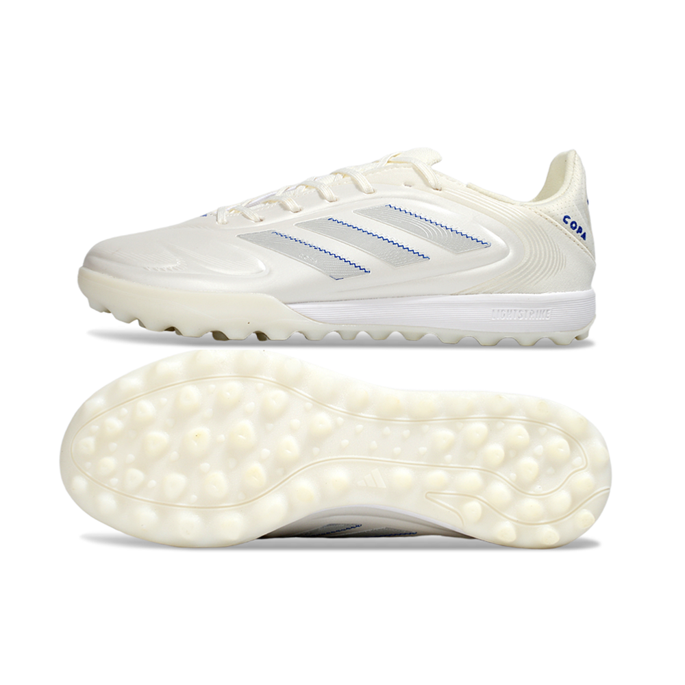 Chuteira Society Adidas Copa Pure.2 TF Branco e Azul