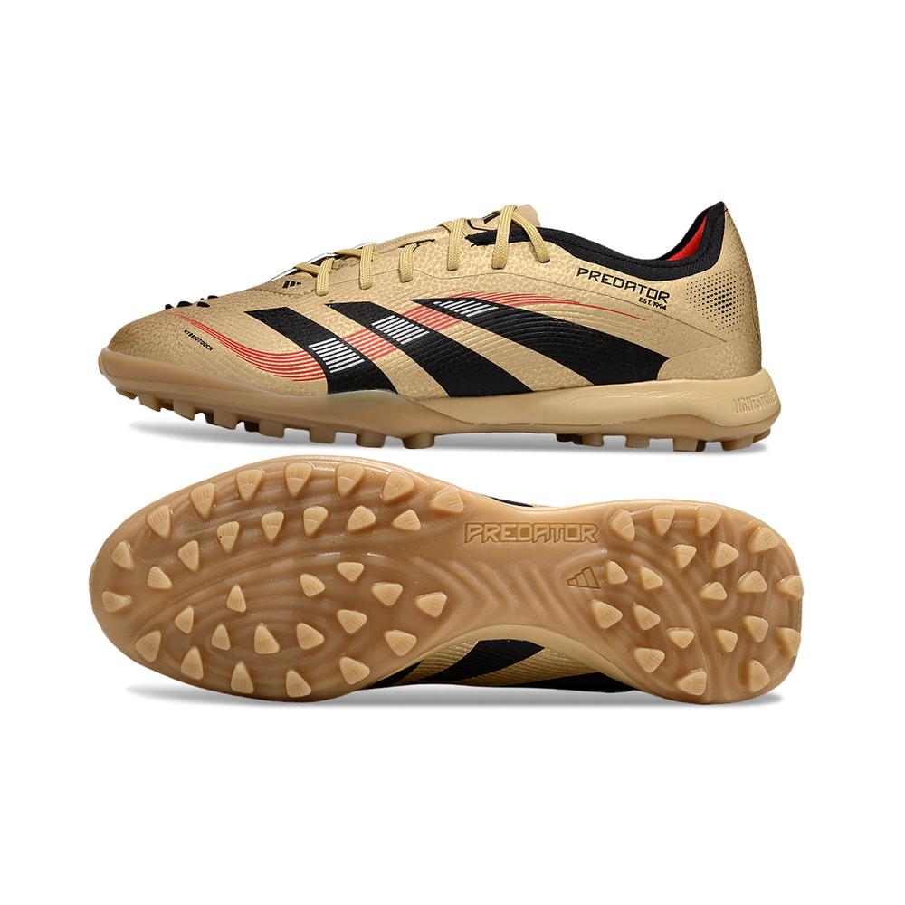 Chuteira Society Adidas Predator Elite TF Dourado e Preto