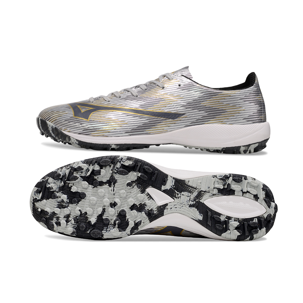 Chuteira Society Mizuno Alpha TF ''Platinum'' Prata