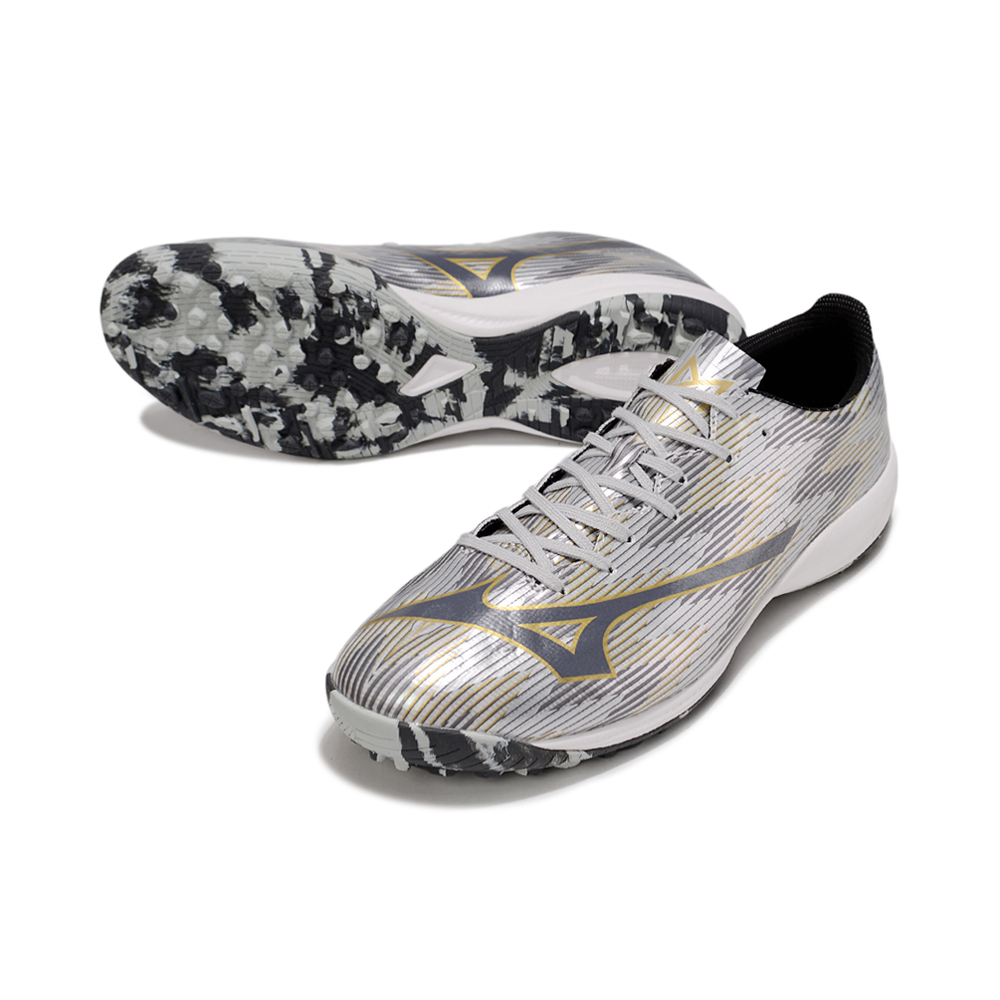 Chuteira Society Mizuno Alpha TF ''Platinum'' Prata