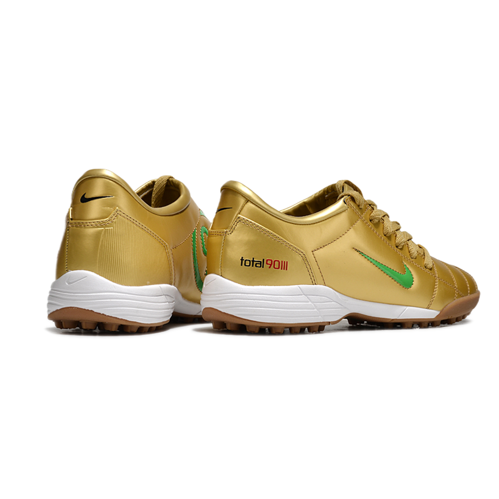 Chuteira Society Nike Total 90 TF Dourado e Verde