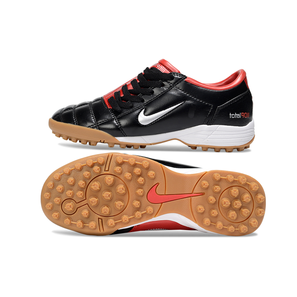Chuteira Society Nike Total 90 TF Preto e Vermelho