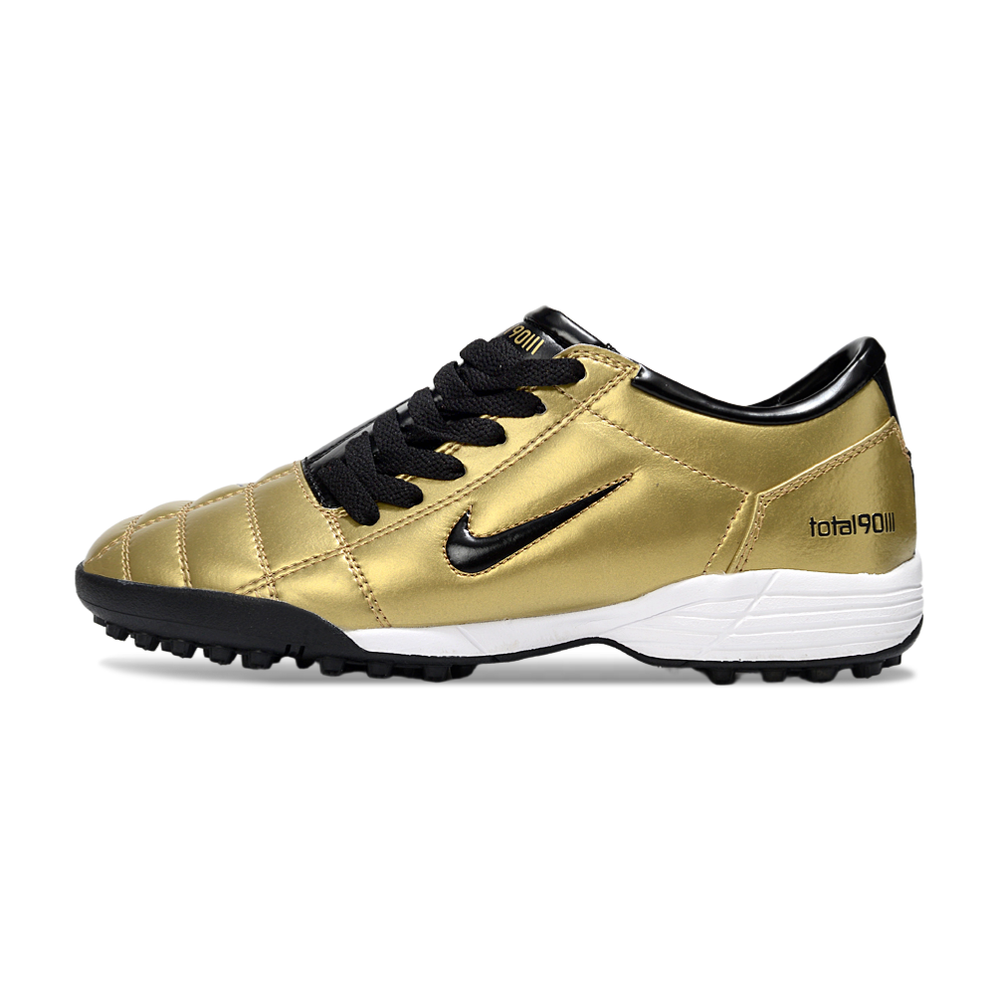 Chuteira Society Nike Total 90 TF Dourado e Preto