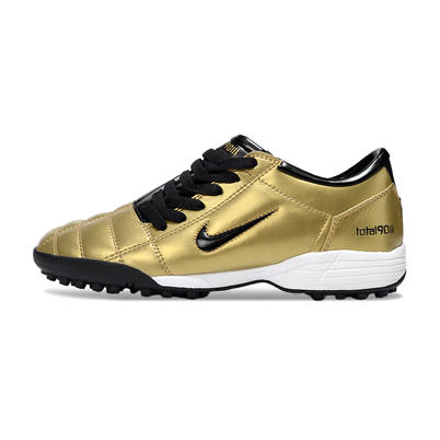 Chuteira Society Nike Total 90 TF Dourado e Preto