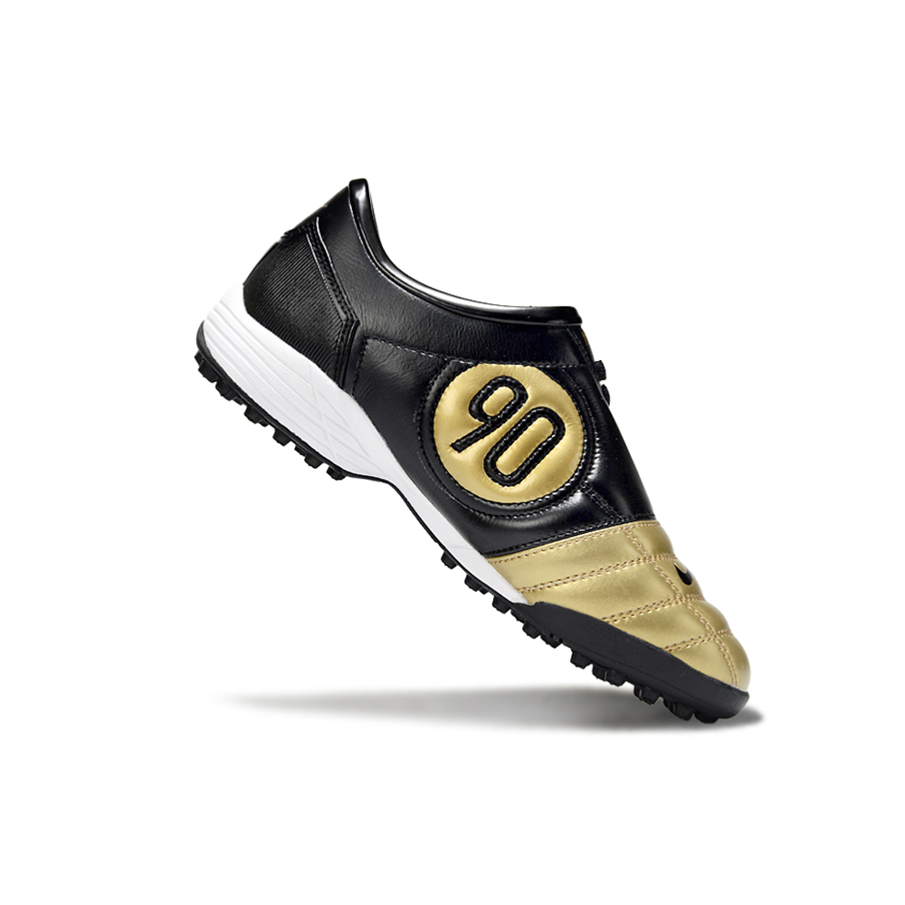 Chuteira Society Nike Total 90 TF Dourado e Preto
