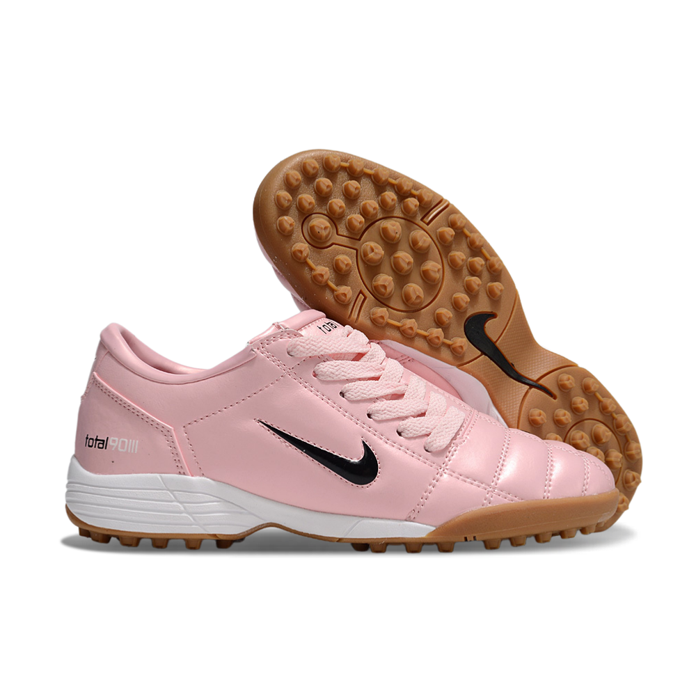 Chuteira Society Nike Total 90 TF Rosa e Branco