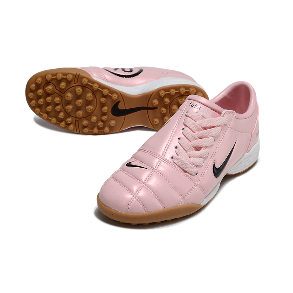 Chuteira Society Nike Total 90 TF Rosa e Branco