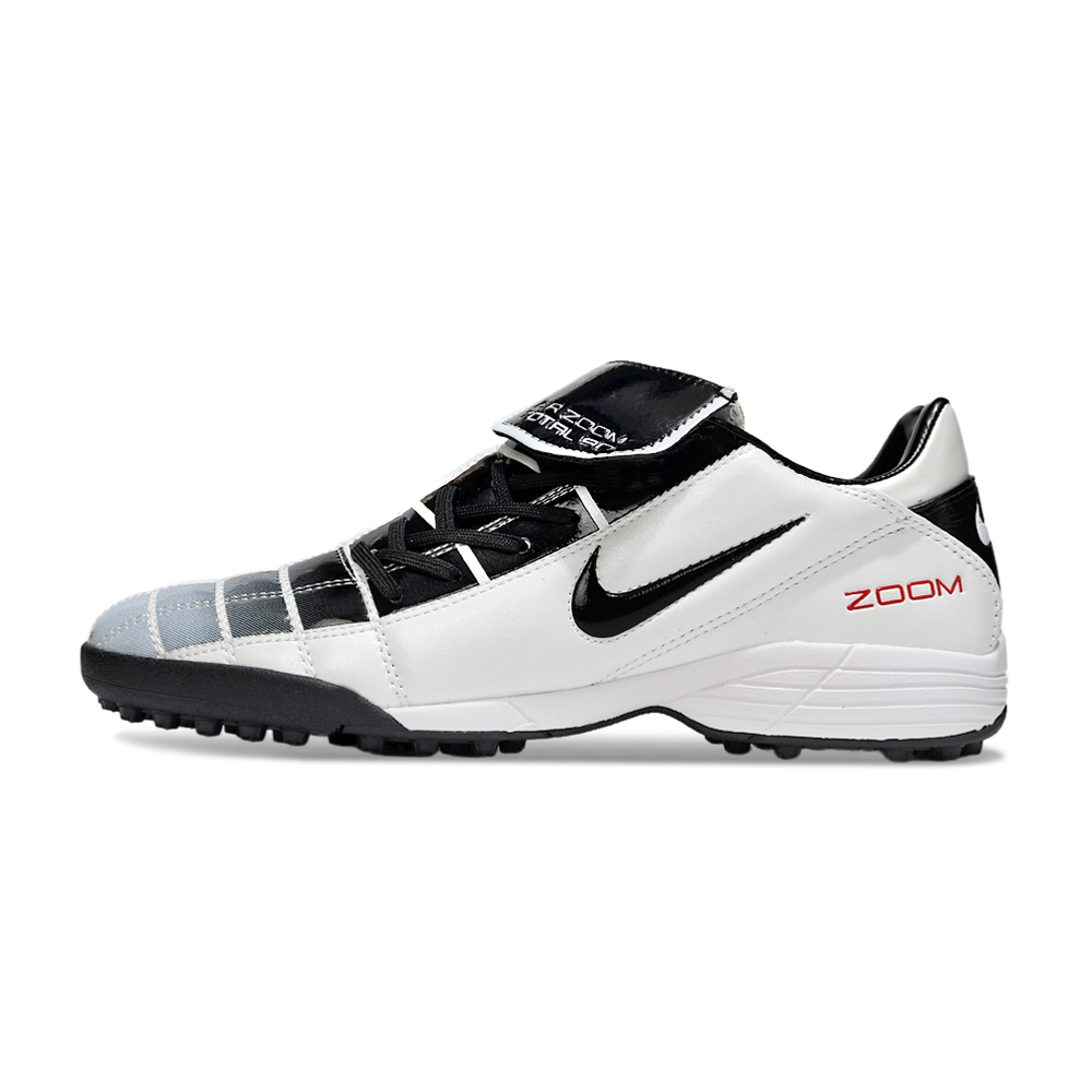 Chuteira Society Nike Total 90 III TF Branco e Preto com Lingua