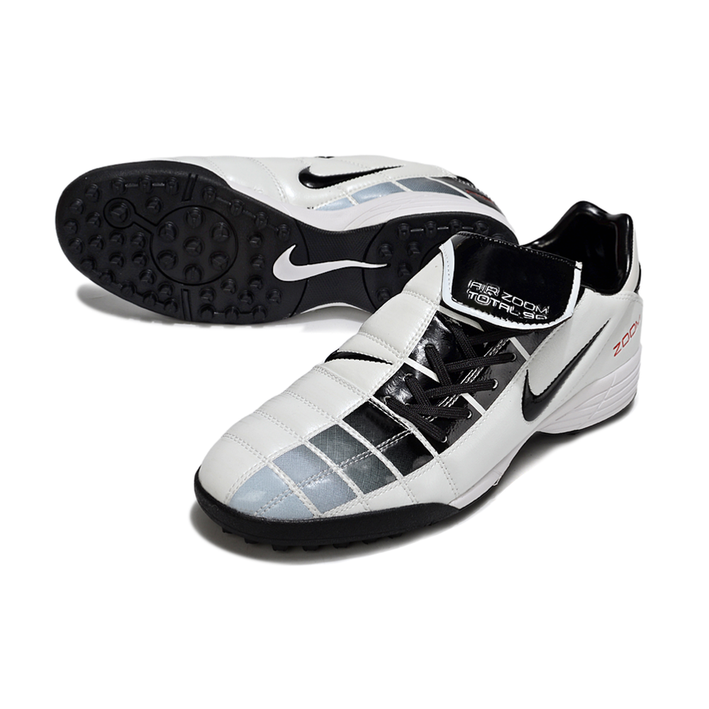 Chuteira Society Nike Total 90 III TF Branco e Preto com Lingua