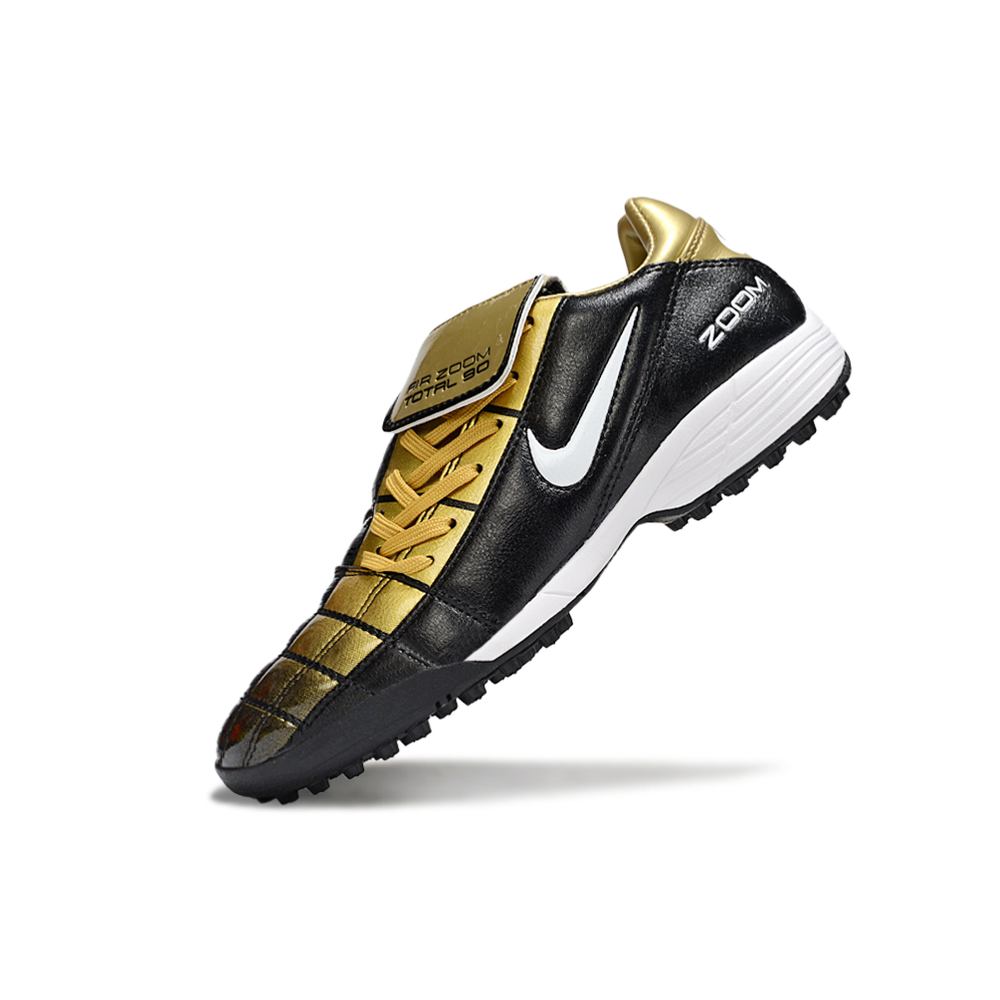 Chuteira Society Nike Total 90 TF Dourado e Preto