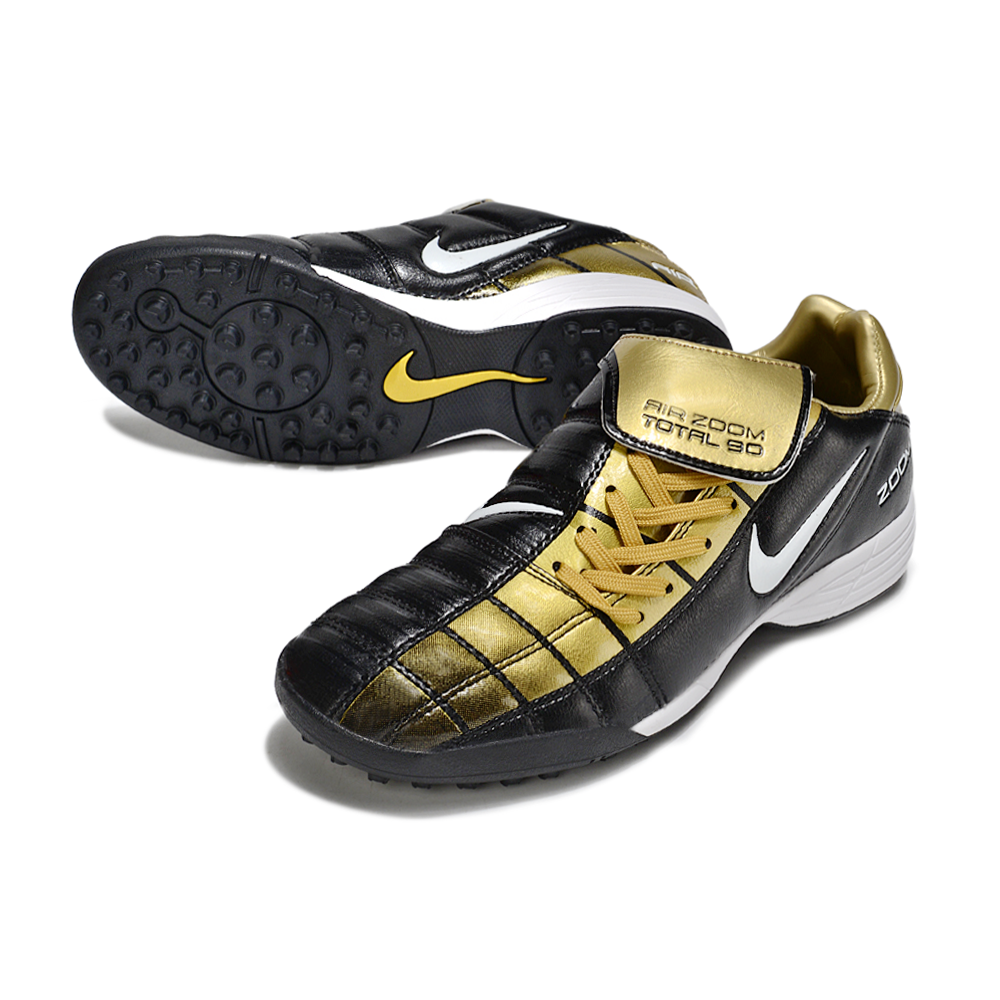 Chuteira Society Nike Total 90 TF Dourado e Preto