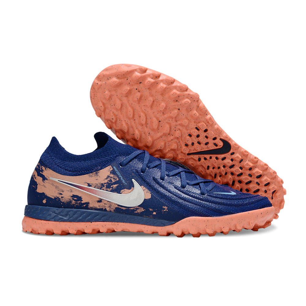 Chuteira Society Nike Phantom GX 2 Elite TF Azul e Rosa