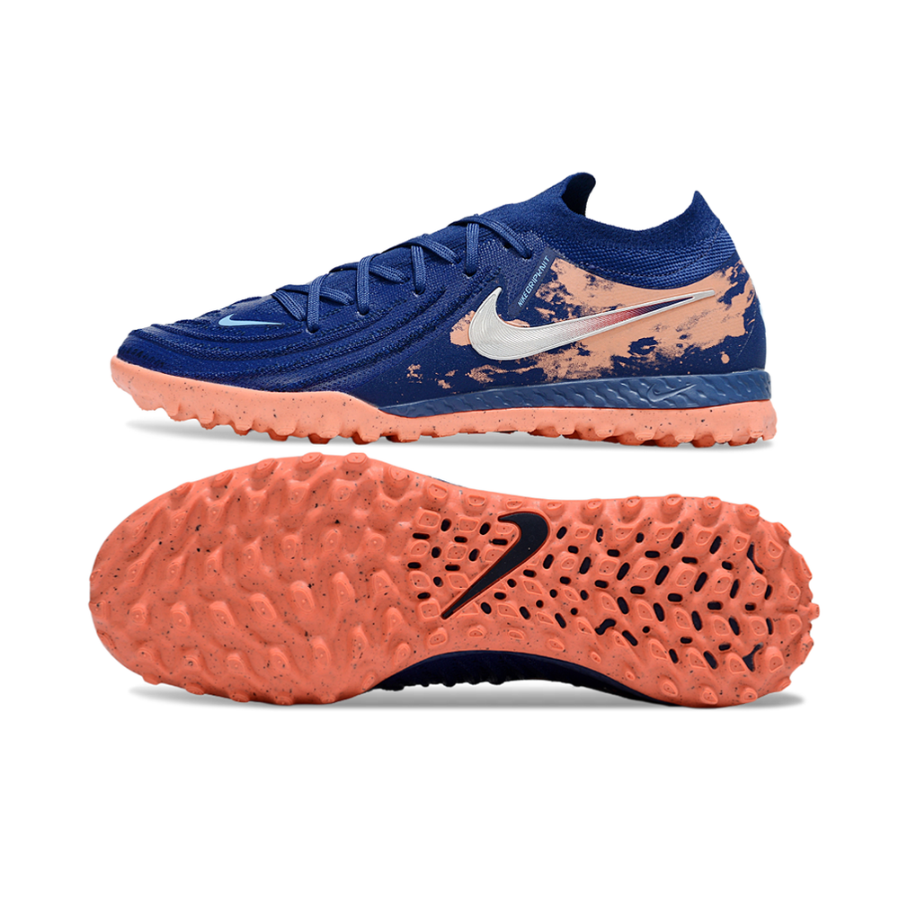 Chuteira Society Nike Phantom GX 2 Elite TF Azul e Rosa