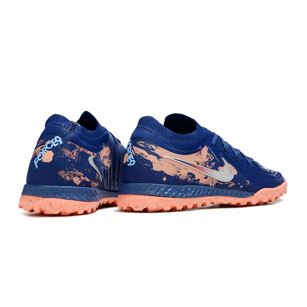 Chuteira Society Nike Phantom GX 2 Elite TF Azul e Rosa