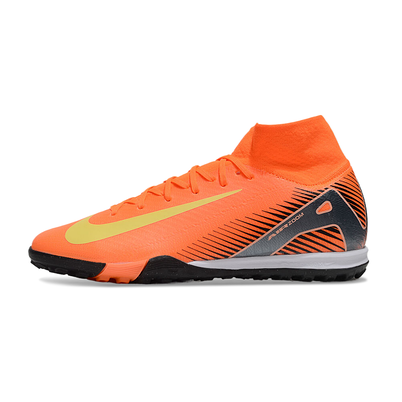 Chuteira Society Nike Air Zoom Mercurial Superfly 10 Elite TF Laranja e Preto