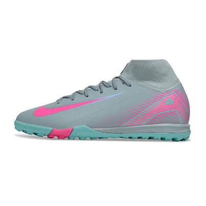 Chuteira Society Nike Air Zoom Mercurial Superfly 10 Elite TF Azul e Rosa