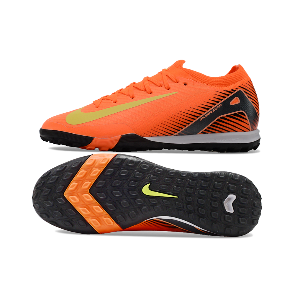 Chuteira Society Nike Air Zoom Mercurial Vapor 16 Elite TF Laranja e Preto