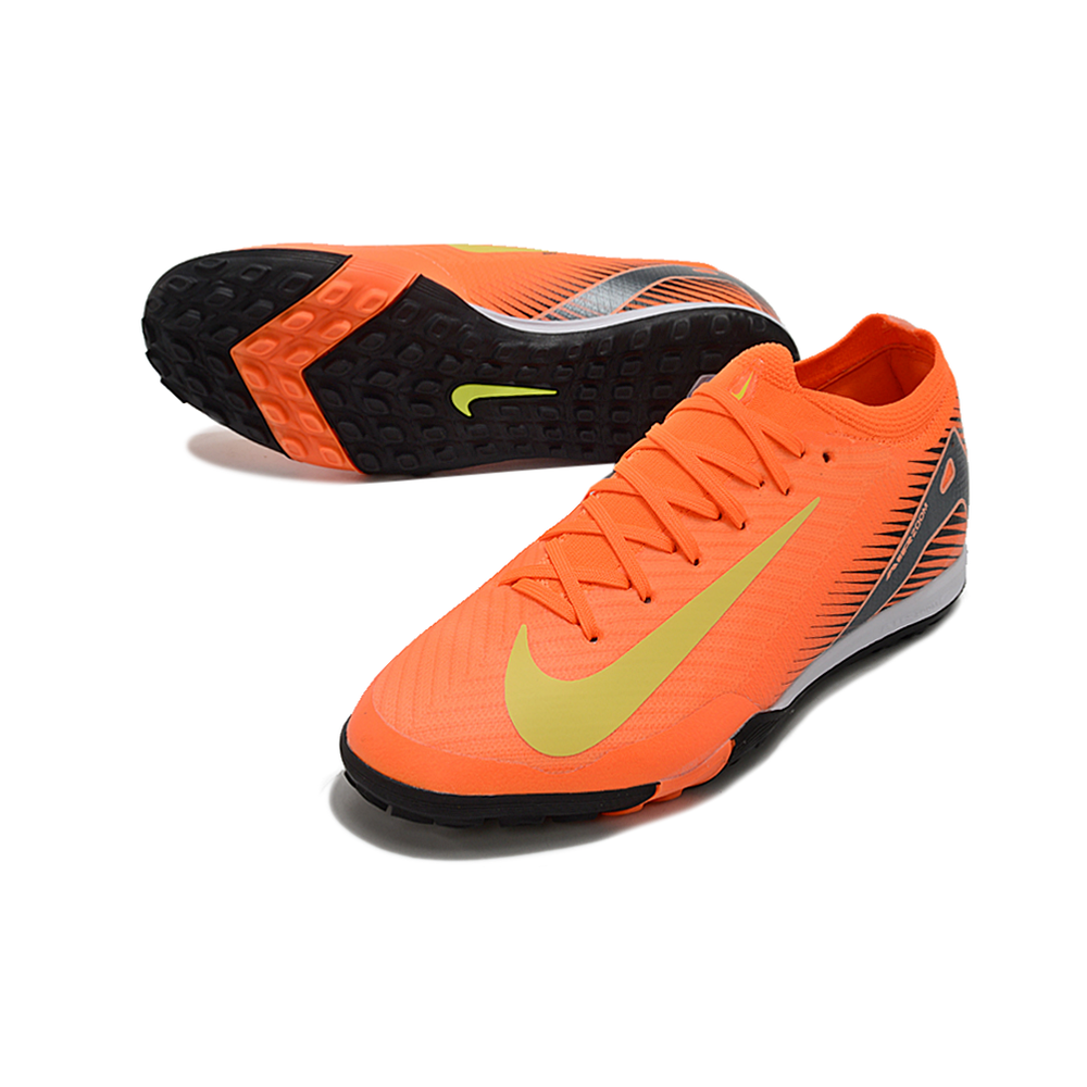 Chuteira Society Nike Air Zoom Mercurial Vapor 16 Elite TF Laranja e Preto