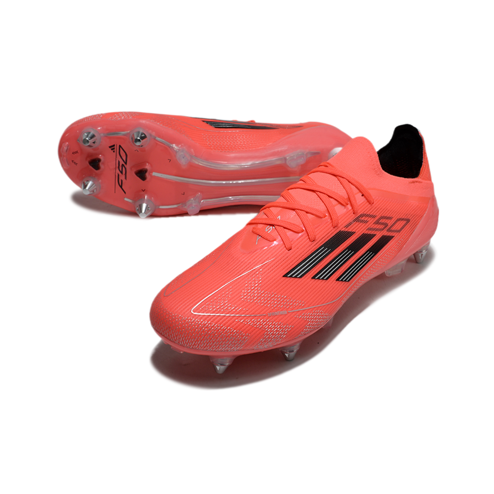 Chuteira Campo Adidas F50 Ponta de Aluminio Vermelho e Preto