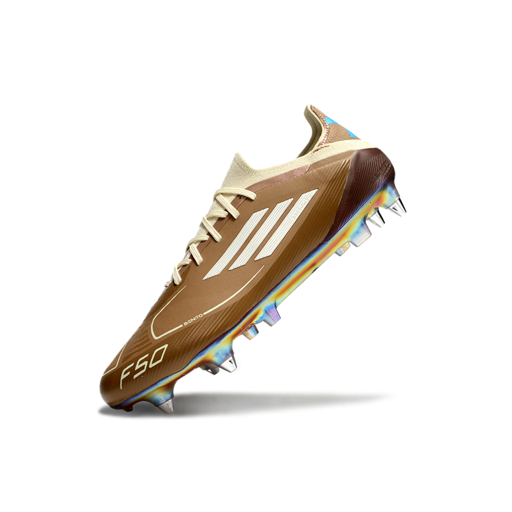 Chuteira Campo Adidas F50 Ponta de Aluminio Marrom