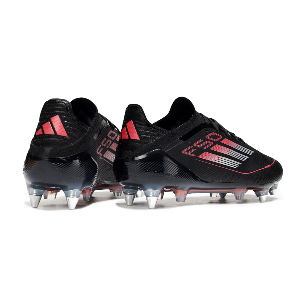 Chuteira Campo Adidas F50 Ponta de Aluminio Preto e Vermelho