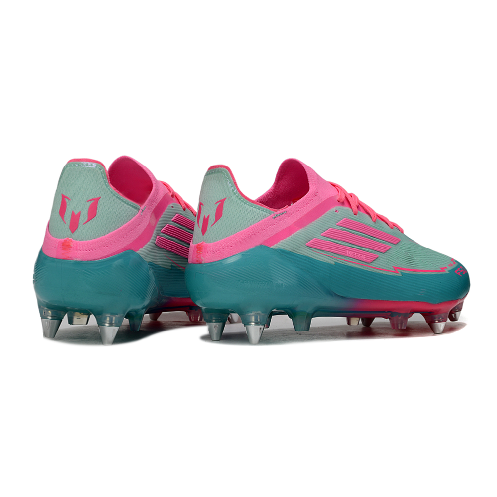 Chuteira Campo Adidas F50 Ponta de Aluminio ''La Vida Tropical''  Azul e Rosa