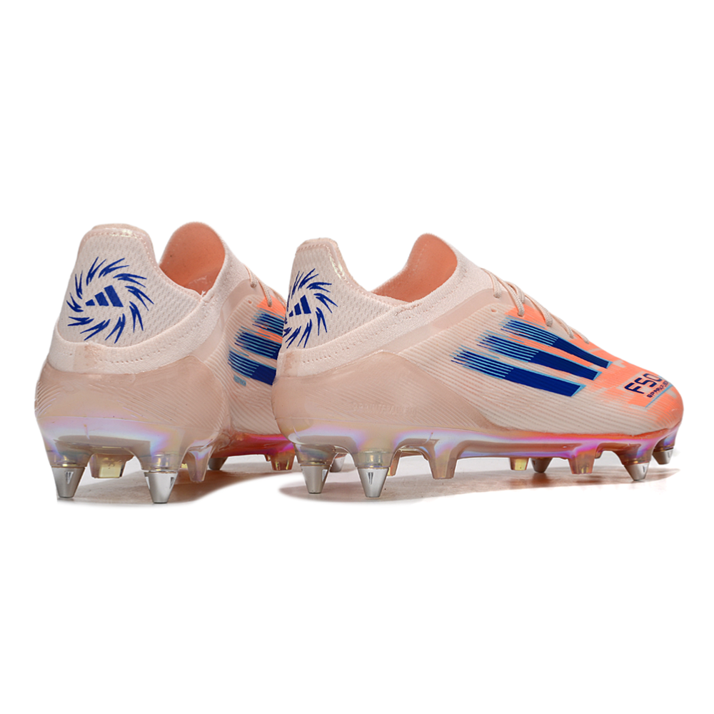 Chuteira Campo Adidas F50 Ponta de Aluminio Rosa e Azul