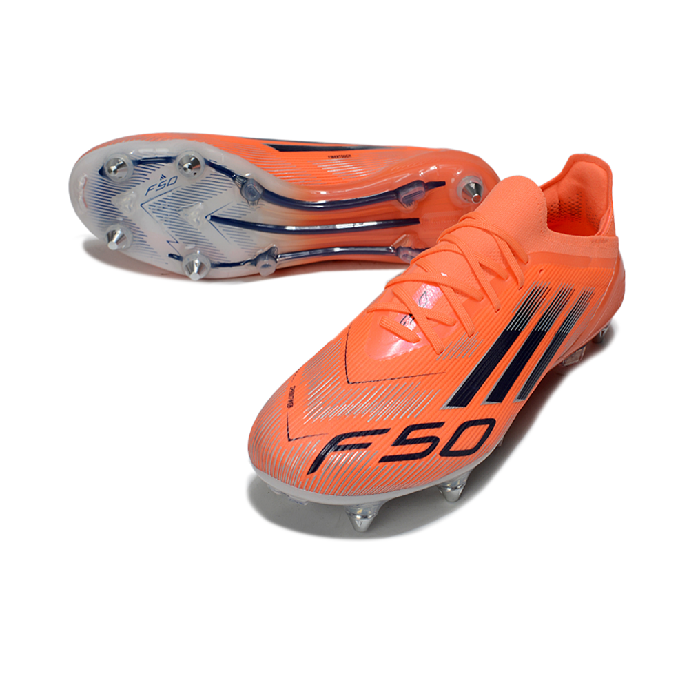 Chuteira Campo Adidas F50 Ponta de Aluminio Laranja e Preto