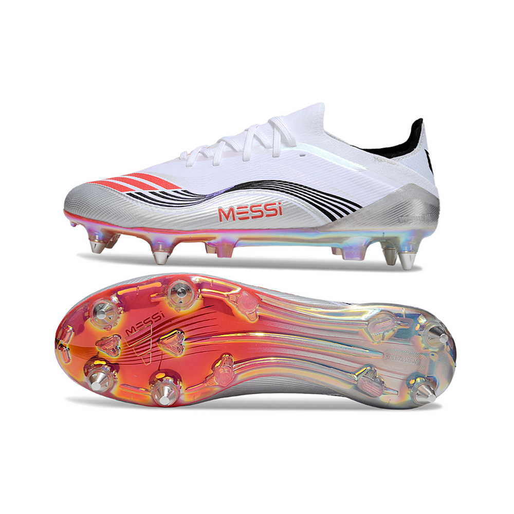 Chuteira Campo Adidas F50 Ponta de Aluminio ''Prestig10'' Branco, Preto e Rosa