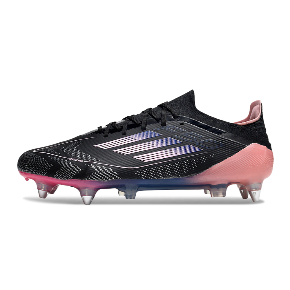 Chuteira Campo Adidas F50 Ponta de Aluminio Preto e Rosa