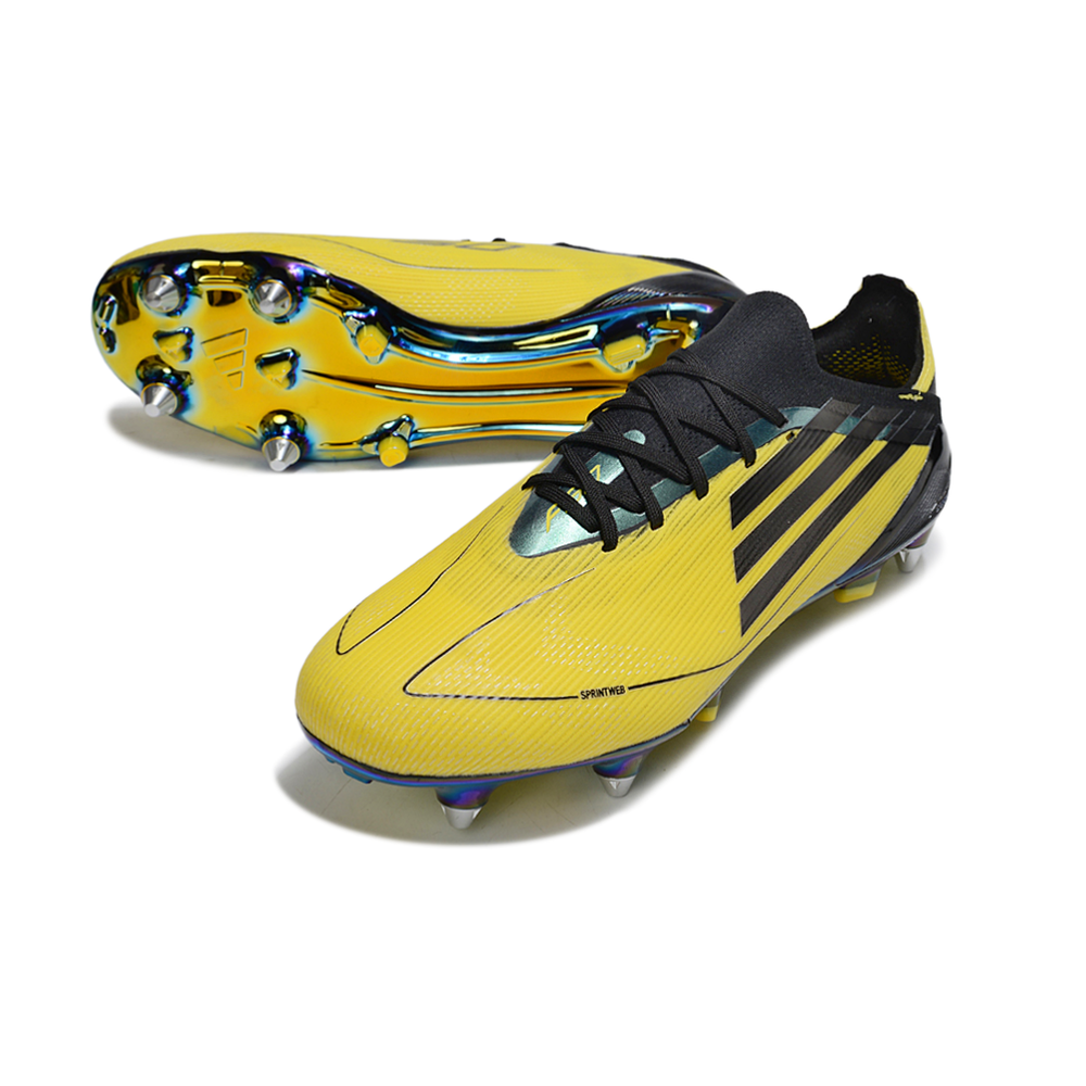 Chuteira Campo Adidas F50 Ponta de Aluminio Amarelo e Preto 
