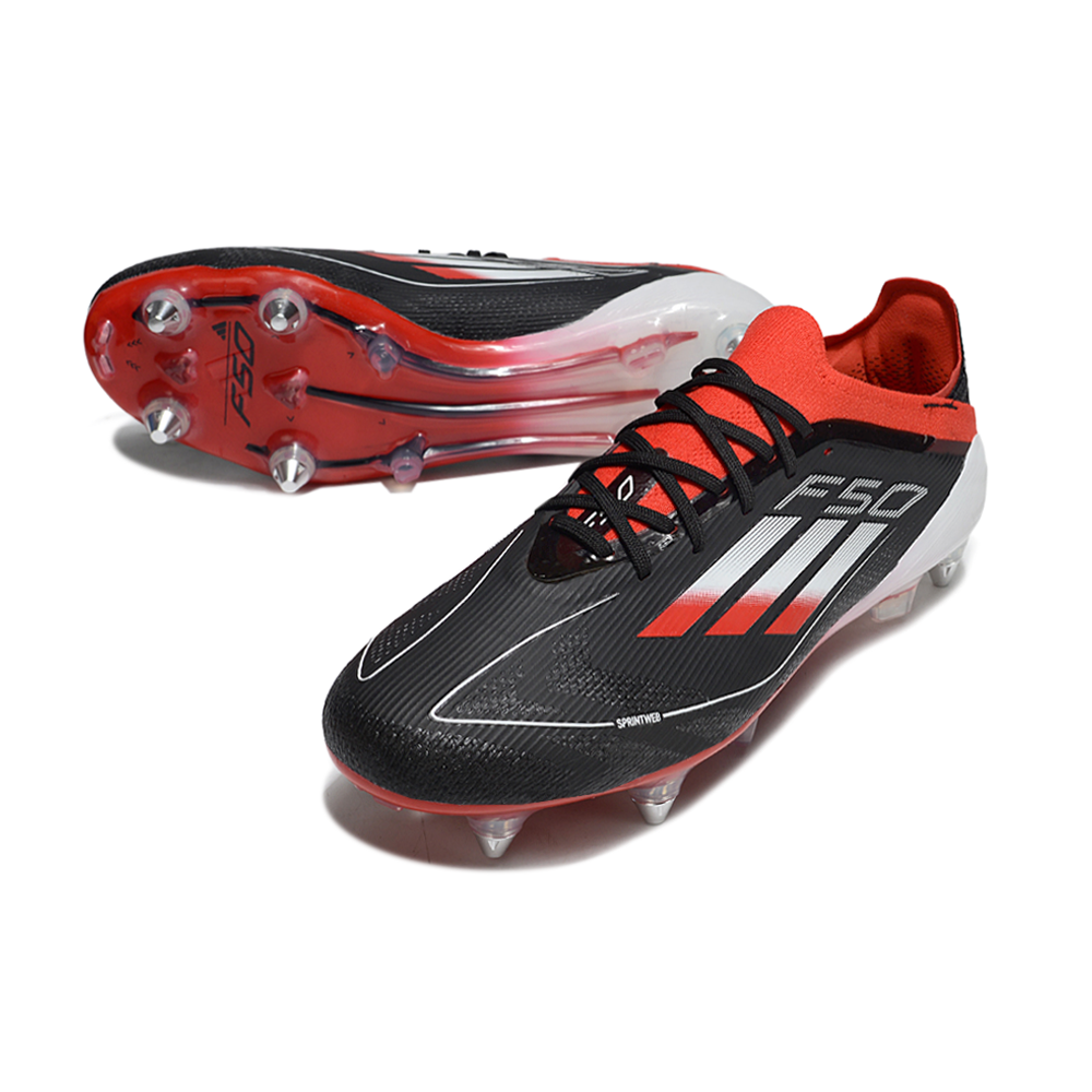 Chuteira Campo Adidas F50 Ponta de Aluminio Vermelho e Preto 