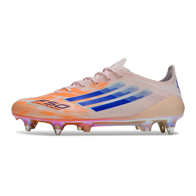 Chuteira Campo Adidas F50 Ponta de Aluminio Rosa, Laranja e Azul
