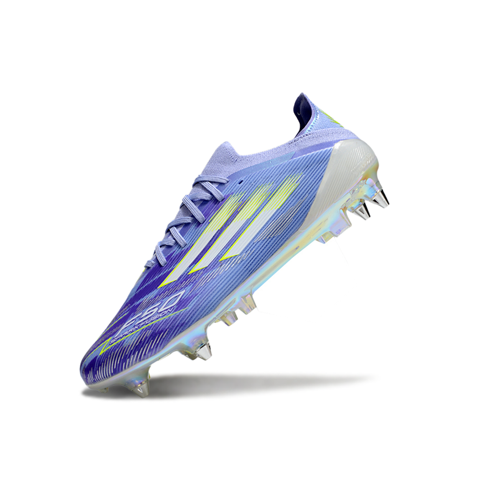 Chuteira Campo Adidas F50 Ponta de Aluminio Roxo e Verde