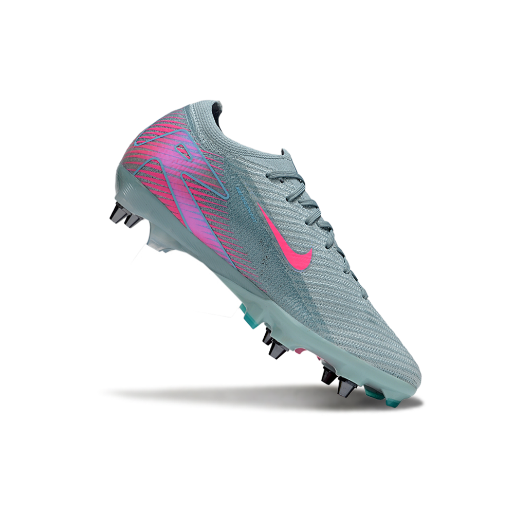 Chuteira Campo Nike Air Zoom Mercurial Vapor 16 Elite Trava Mista Azul e Rosa
