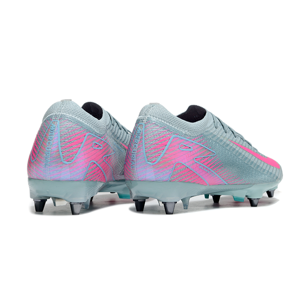 Chuteira Campo Nike Air Zoom Mercurial Vapor 16 Elite Trava Mista Azul e Rosa
