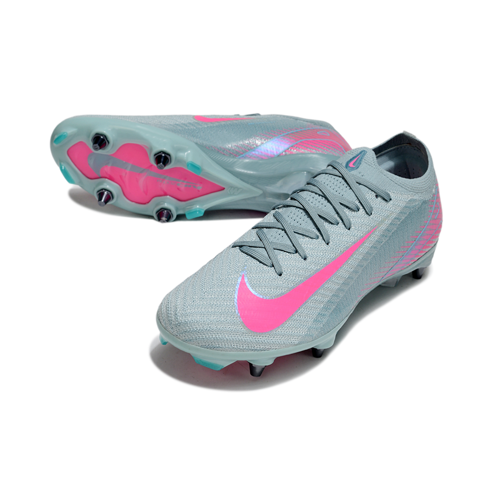 Chuteira Campo Nike Air Zoom Mercurial Vapor 16 Elite Trava Mista Azul e Rosa