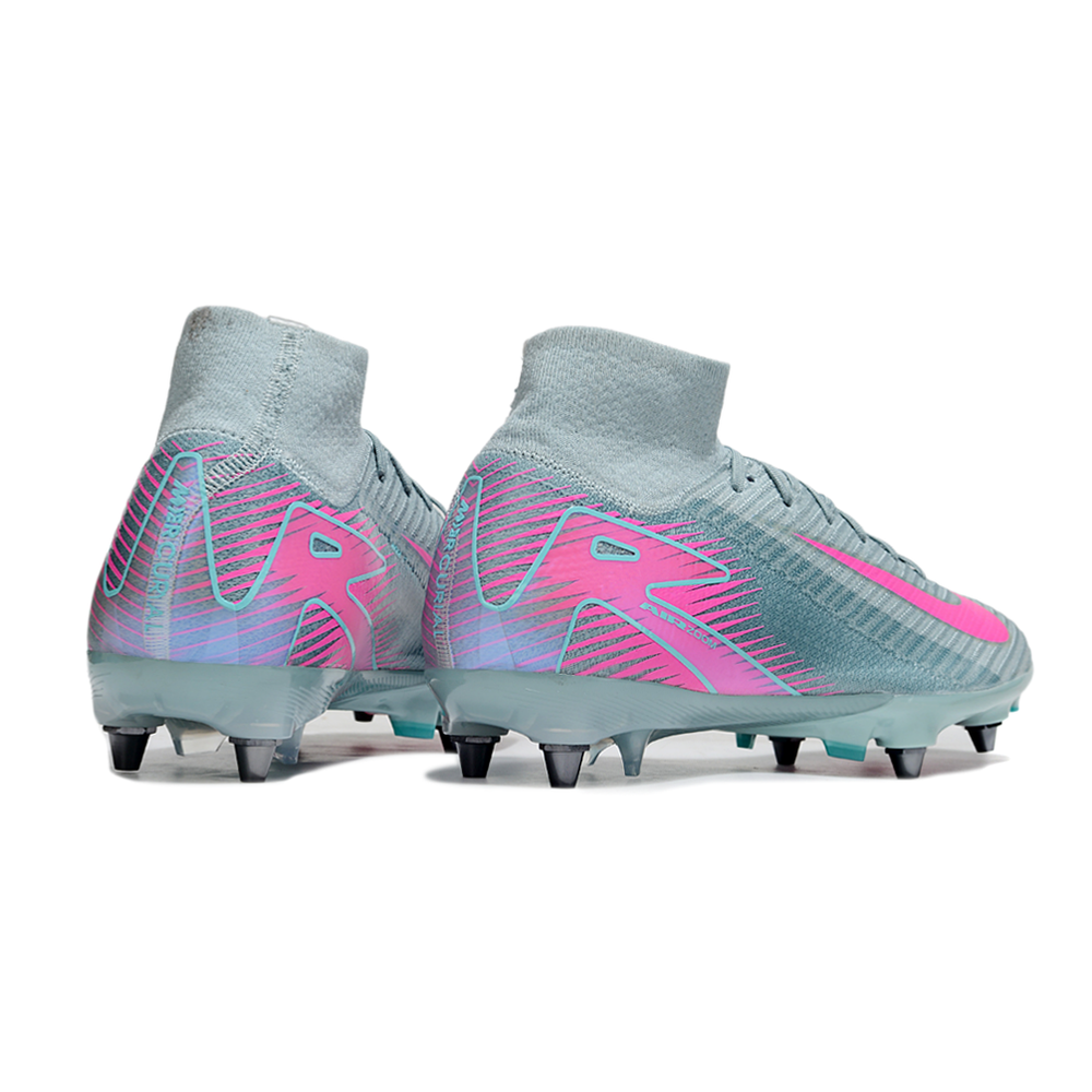 Chuteira Campo Nike Air Zoom Mercurial Superfly 10 Elite Trava Mista Azul e Rosa