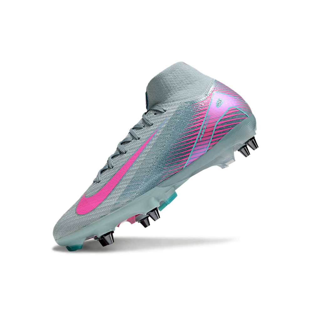 Chuteira Campo Nike Air Zoom Mercurial Superfly 10 Elite Trava Mista Azul e Rosa