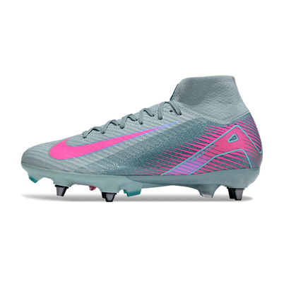 Chuteira Campo Nike Air Zoom Mercurial Superfly 10 Elite Trava Mista Azul e Rosa