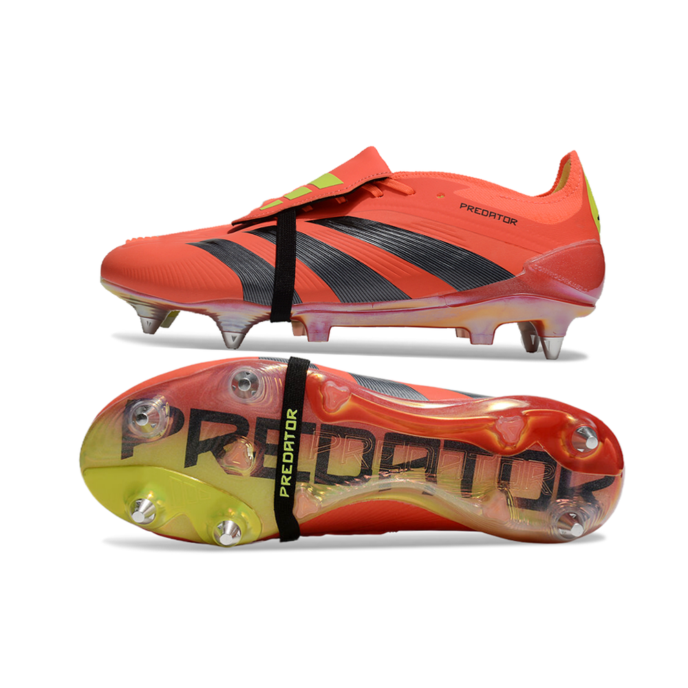 Chuteira Campo Adidas Predator Elite FT 30 Ponta de Aluminio Vermelho e Preto