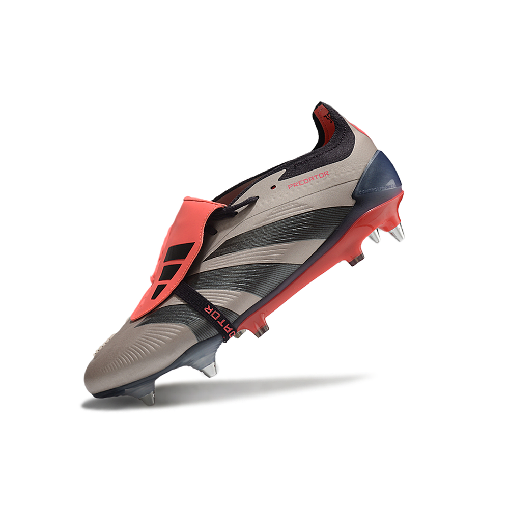 Chuteira Campo Adidas Predator Elite FT 30 Ponta de Aluminio Chumbo e Vermelho