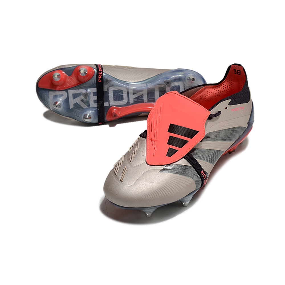 Chuteira Campo Adidas Predator Elite FT 30 Ponta de Aluminio Chumbo e Vermelho