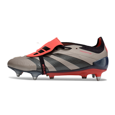 Chuteira Campo Adidas Predator Elite FT 30 Ponta de Aluminio Chumbo e Vermelho