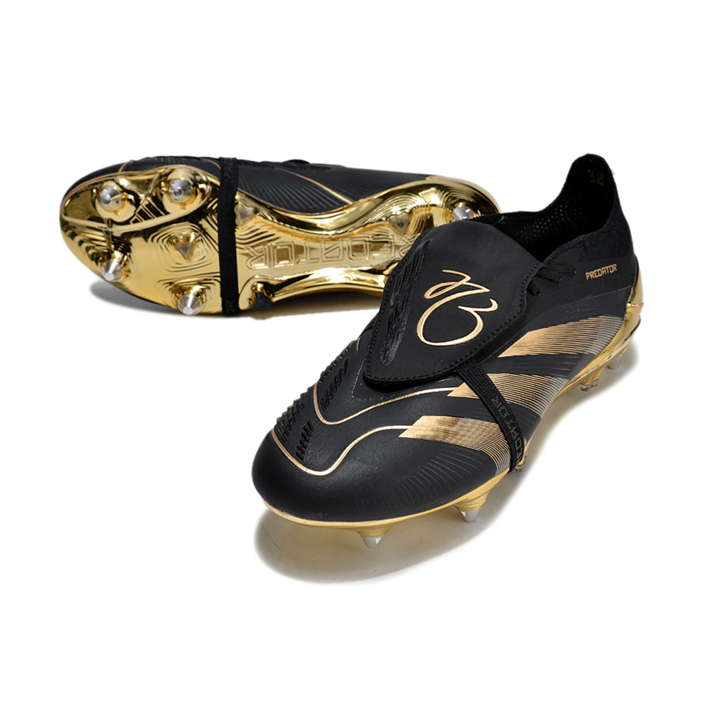 Chuteira Campo Adidas Predator Elite FT 30 Ponta de Aluminio Preto e Dourado