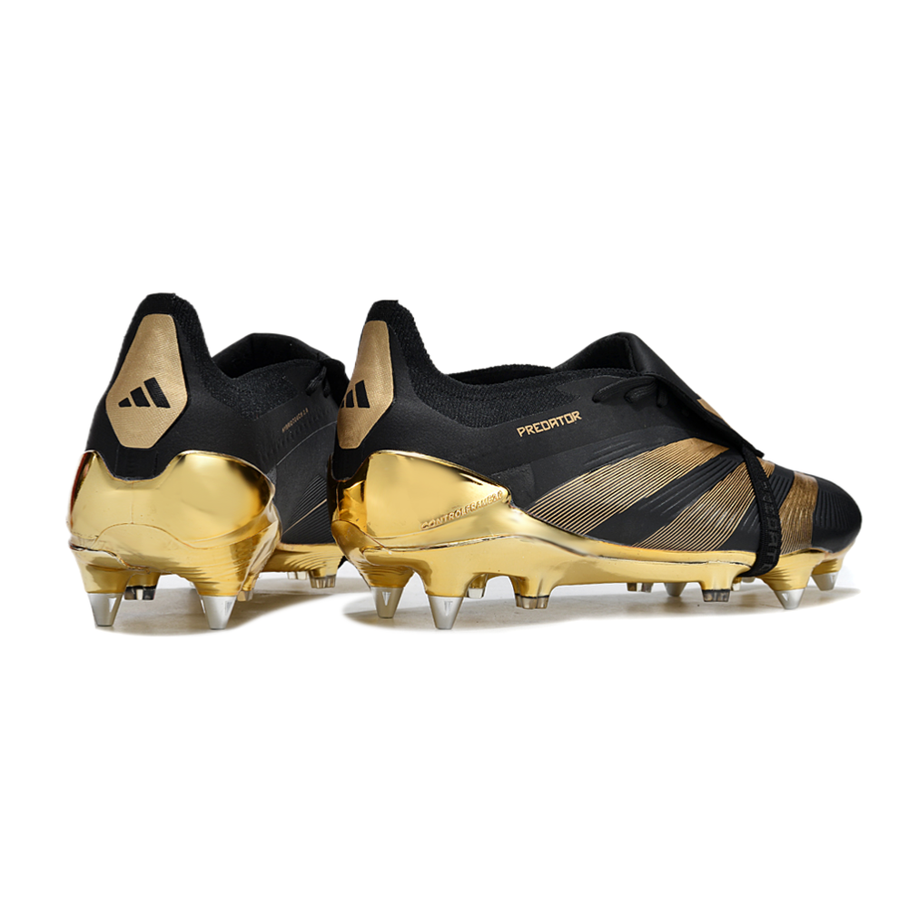 Chuteira Campo Adidas Predator Elite FT 30 Ponta de Aluminio Preto e Dourado