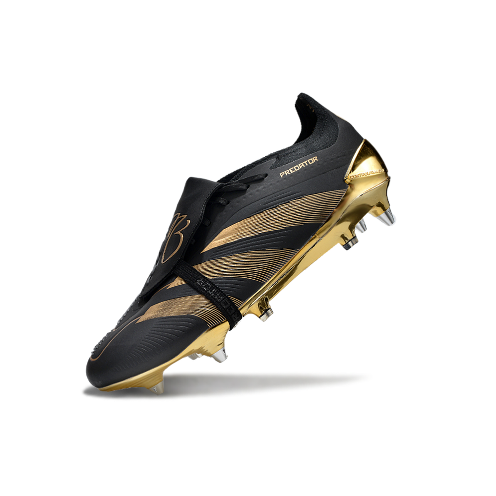Chuteira Campo Adidas Predator Elite FT 30 Ponta de Aluminio Preto e Dourado