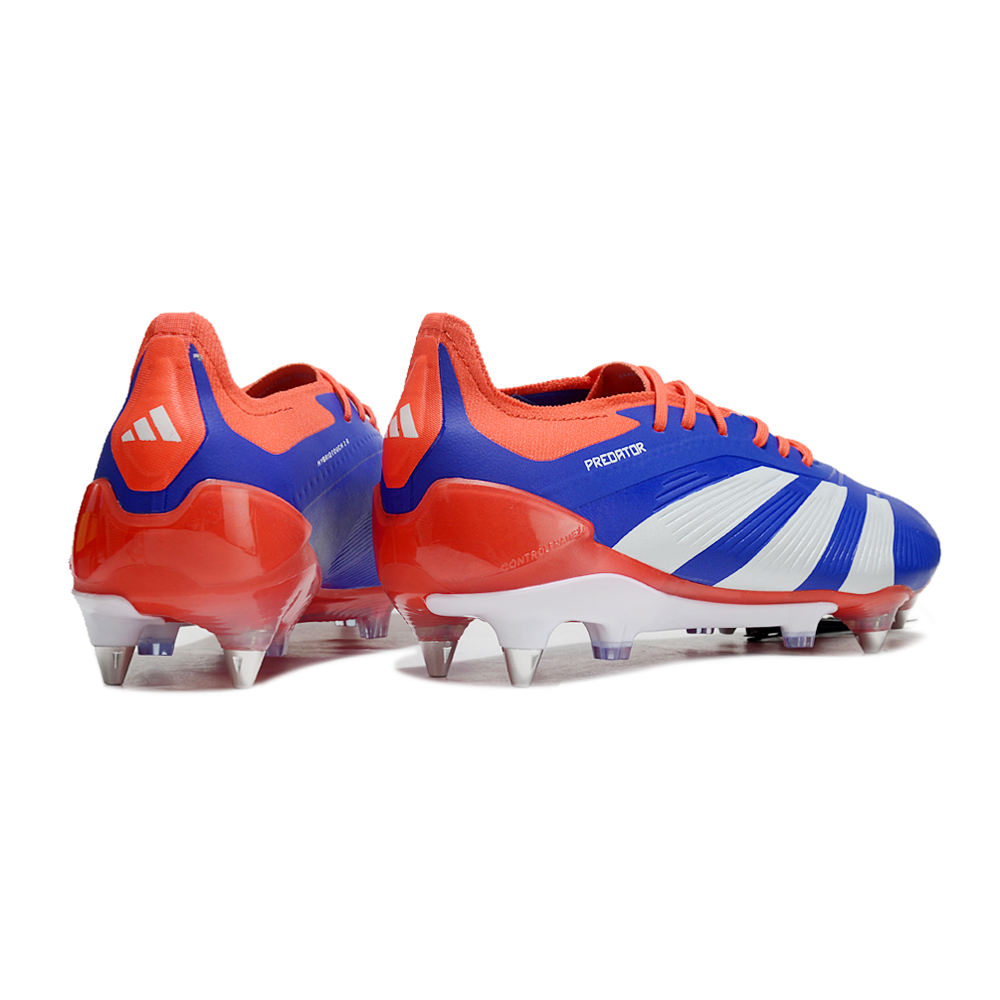 Chuteira Campo Adidas Predator Elite Ponta de Aluminio Azul e Vermelho