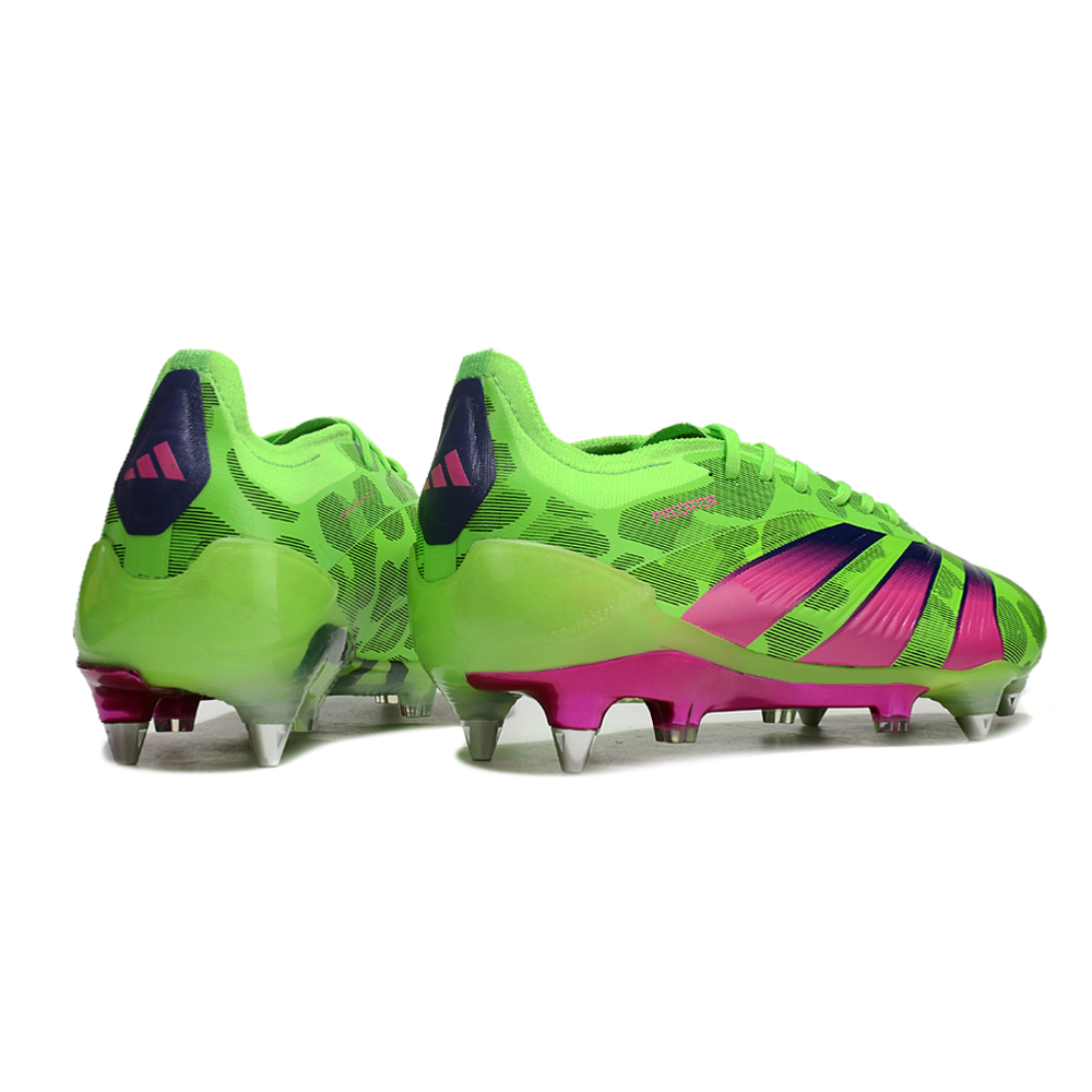Chuteira Campo Adidas Predator Elite Ponta de Aluminio Verde e Rosa