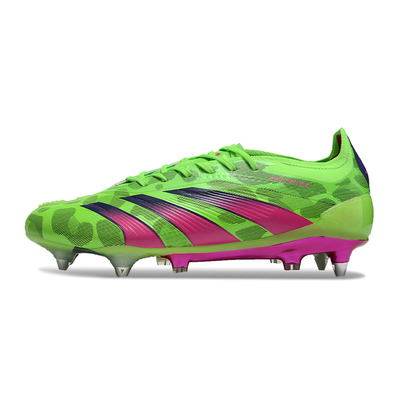 Chuteira Campo Adidas Predator Elite Ponta de Aluminio Verde e Rosa
